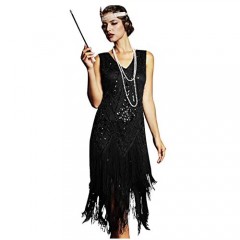 PrettyGuide Women's 1920s Flapper Dress Vintage Swing Fringed Gatsby Roaring 20s Dress