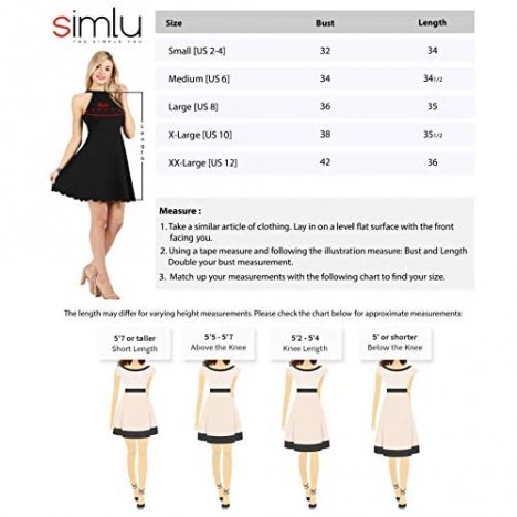 Simlu Womens Skater Halter Neck Dress with Scalloped Hem Cocktail Party Dress Reg. and Plus Size