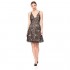 Dress the Population Women's Piper Sleeveless Lace Fit & Flare Short Dress