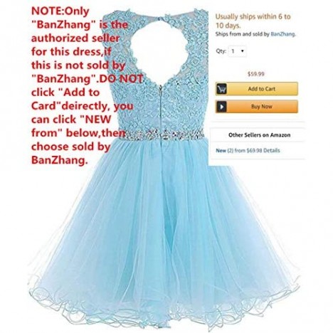 Dydsz Women's Prom Dresses Short Homecoming Dress A Line Tulle Party Cocktail Gown D126