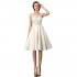 Kivary Sheer Knee Length Lace A Line Short Prom Cocktail Bridal Reception Dresses