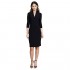 Norma Kamali Women's Long Sleeve Modern Side Drape Dress to Knee Solid