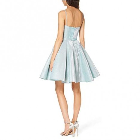 Vivian's bridal Women's Strap Prom Dress Glittery Satin Dress Short Wlte03
