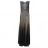 Adrianna Papell Women's Long Beaded Gown with Illusion Neckline