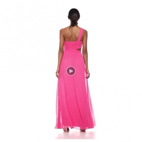 BCBGMAXAZRIA Women's One Shoulder Cutout Gown