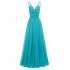 Changuan V Neck Chiffon Bridesmaid Dress Long Formal Gown Lace Party Prom Evening Dress