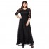 ESPRLIA Women's Plus Size Floral Lace 3/4 Sleeve Wedding Maxi Dress
