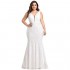 Ever-Pretty Women's Plus Size V-Neck Floral Lace Evening Party Mermaid Dress 8838PZ