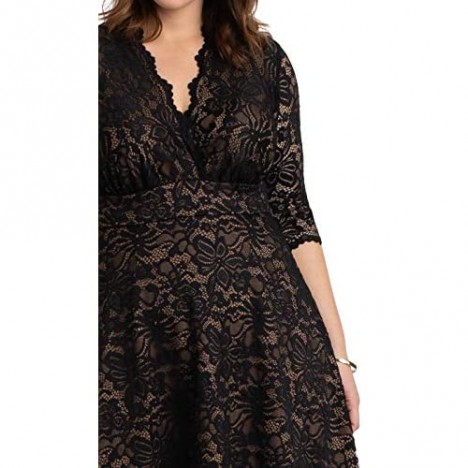 Kiyonna Women's Plus Size Special Occasion Mademoiselle Lace Cocktail Dress