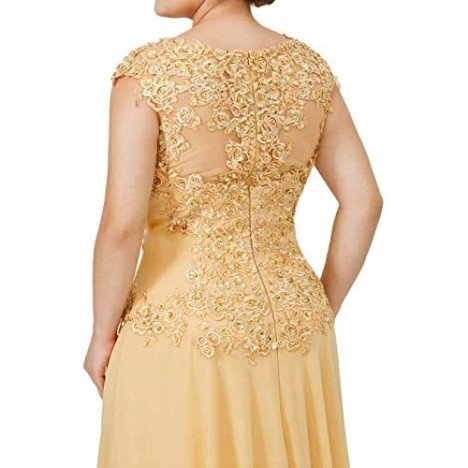 Plus Size Mother of The Bride Dresses Long Evening Formal Dress Beaded Lace Applique