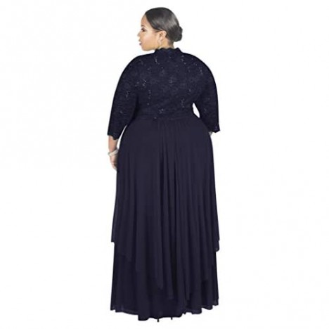 R&M Richards Women's Plus Size Formal Jacket Dress - Mother of The Bride Dress