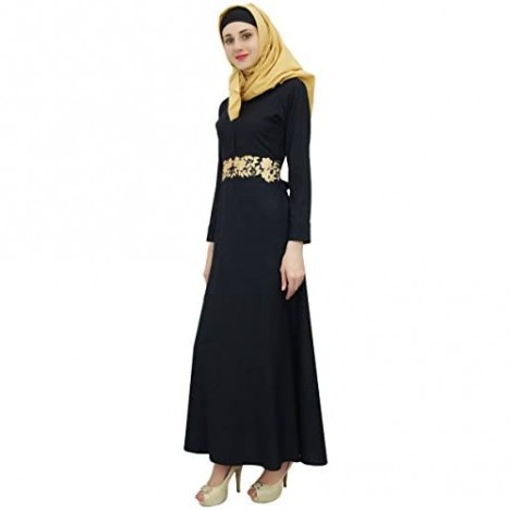 Bimba Ladies Maxi Muslim Abaya Rayon Dress Jilbab with Cotton Hijab
