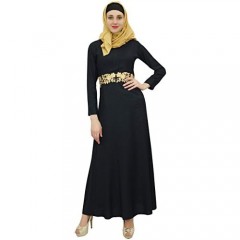 Bimba Ladies Maxi Muslim Abaya Rayon Dress Jilbab with Cotton Hijab
