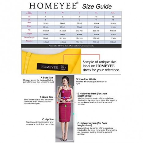 HOMEYEE Women's 3/4 Sleeve Colorblock Business Dress with Belt B478
