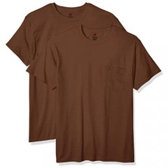 Hanes Men's Workwear Short Sleeve Tee (2-Pack) Army Brown Large