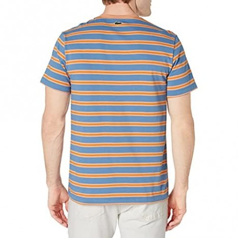 Lacoste Men's Short Sleeve Striped Script T-Shirt