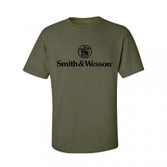 SSmith and Wesson Men’s Shield Logo Solid Short-Sleeve Cotton T-Shirt