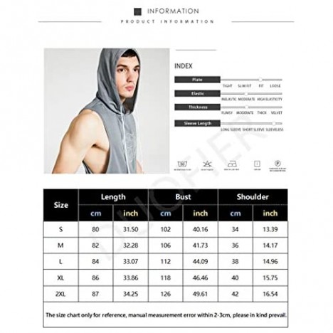 DUOFIER Men's Workout Hooded Tank Tops Sleeveless Gym Hoodies Bodybuilding Muscle Sleeveless T-Shirts
