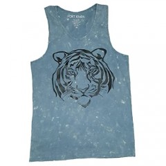 Fashion Tiger Head Design Blue Graphic Tank Top