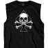 Hot Leathers Black Spade and Skull 100% Cotton Double Sided Printed Biker Tank Top