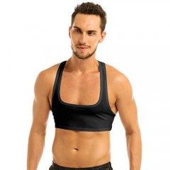 Hularka Men's Sleeveless Y-Back Muscle Half Tank Top Vest Tee Shirt Crop Top Sports T-Shirt