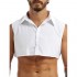 Lejafay Mens Adult Cotton Sleeveless Detachable Dickey Collar Solid Half Shirts False Collar Crop Top