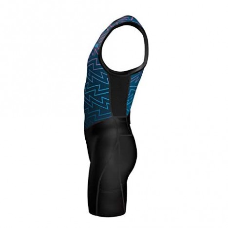 Sparx X Triathlon Suit Men Racing Tri Cycling Skin Suit Bike Swim Run (Energy 2XL) Blue
