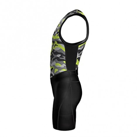 Sparx X Triathlon Suit Men Racing Tri Cycling Skin Suit Bike Swim Run (Neon Camo 3XL)