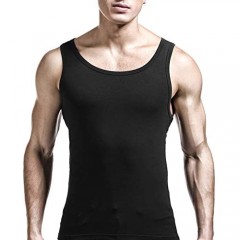 Zariocy Mens Compression Shirt Slimming Body Shaper Slim Tank Top Vest