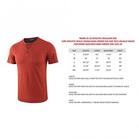 DESPLATO Mens Casual Short Sleeve Sports Active Athletic Pocket Henley T Shirts