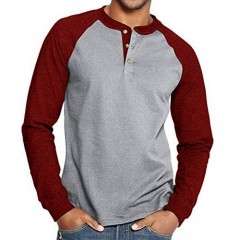 Esobo Men's Casual Beefy Slim Fit T-Shirts Henley Long Sleeve Spring Summer Clothes