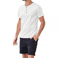 Lehmanlin Men’s Henley T-Shirts Casual Slim Fit Short Sleeve