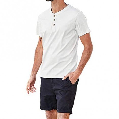 Lehmanlin Men’s Henley T-Shirts Casual Slim Fit Short Sleeve