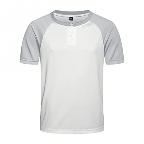 MANTORS Mens Casual Short Sleeve Henley T Shirts Contrast Front Placket Basic Shirts