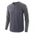 QualityS Mens Casual Slim Fit T-Shirts Henley Long Sleeve Raglan Cotton Shirts