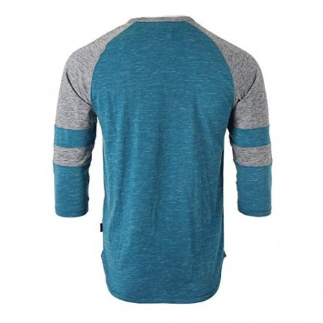 ZIMEGO Men’s 3/4 Sleeve Henley Shirt Casual Raglan Baseball Fashion Athletic Tee