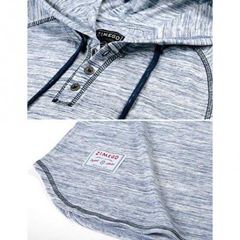 ZIMEGO Men’s Color Block Short Sleeve Casual Fashion Hip Hop Hooded Henley Shirt