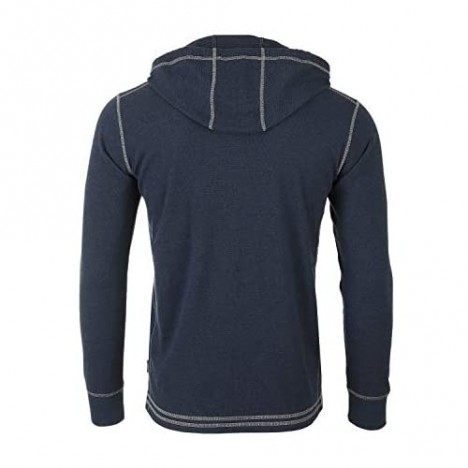 ZIMEGO Men's Long Sleeve Vintage Color Dyed Casual Button Henley Pullover Hoodie