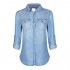 Design by Olivia Women's Classic Long/Roll Up Sleeve Button Down Denim Chambray Shirt