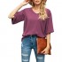 SUEANI Women's Blouse Tops Loose V Neck 3/4 Bell Sleeve Shirt