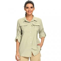 Women's UPF 50+ UV Sun Protection Safari Shirt Long Sleeve Outdoor Cool Quick Dry Fishing Hiking Gardening Shirts