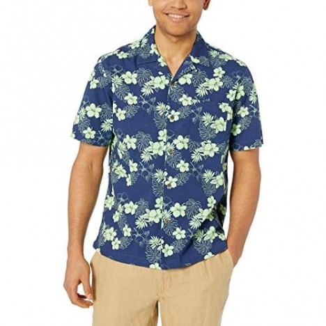 28 Palms Men's Relaxed-fit 100% Cotton Tropical Hawaiian Shirt