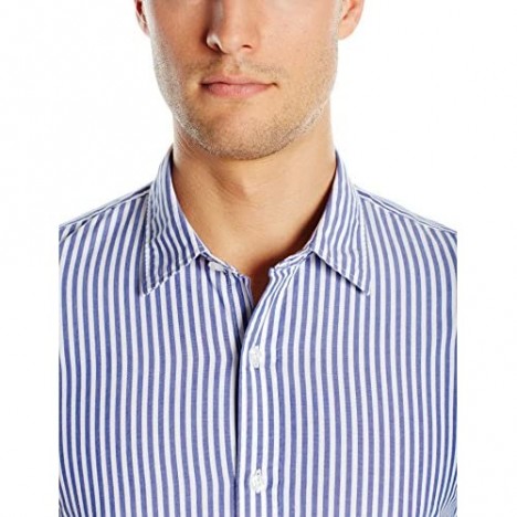 Brand - Goodthreads Men's Standard-Fit Long-Sleeve Banker Striped Shirt