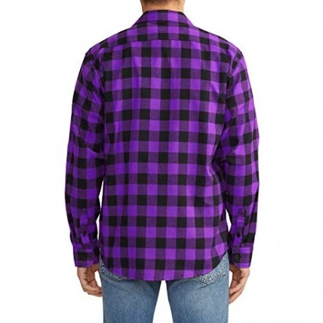 Cromoncent Men's Casual Plaid Flannel Button Down Shirt