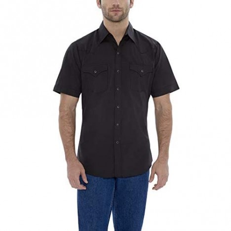 ELY CATTLEMAN Men's Short Sleeve Solid Western Shirt