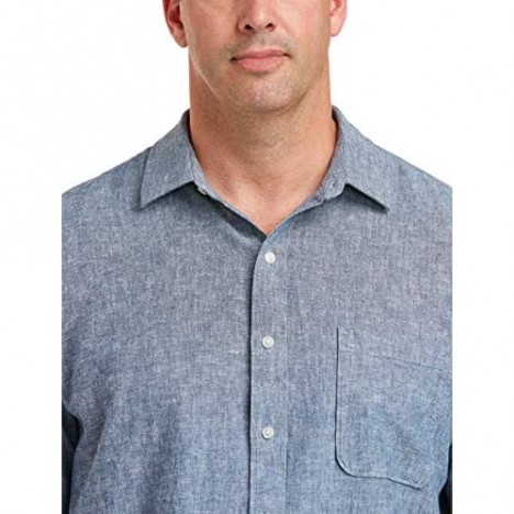 Essentials Men's Big & Tall Short-Sleeve Linen Cotton Shirt fit by DXL