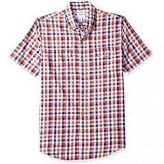 Essentials Men's Slim-fit Short-Sleeve Two-Pocket Twill Shirt