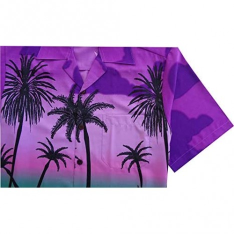 Hawaiian Shirts for Men Tropical Palm Trees Printed Aloha Holiday Beach wear Short Sleeve
