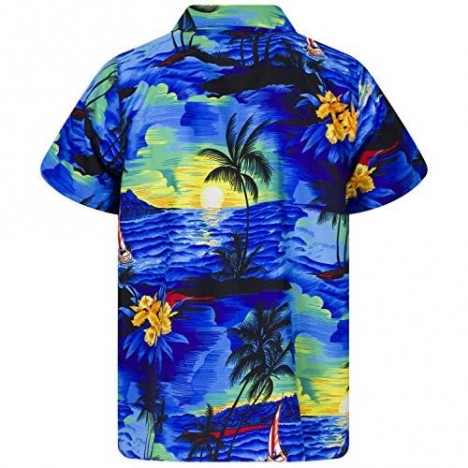 King Kameha Hawaiian Shirt for Men Funky Casual Button Down Very Loud Shortsleeve Unisex Surf