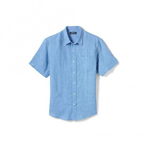 Lands' End Men's Traditional Fit Short Sleeve Linen Shirt